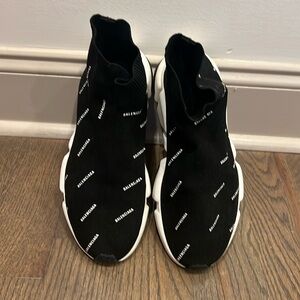 Balenciaga Speed 1.0 Sneakers 'Black Logo Print'